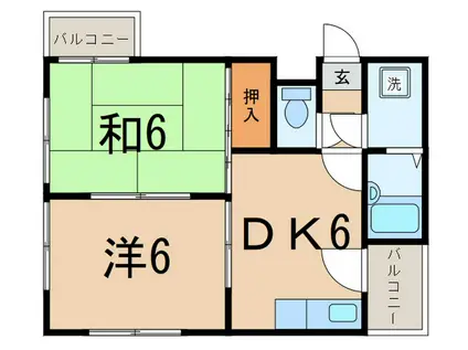 メゾン瀧口(2DK/2階)の間取り写真
