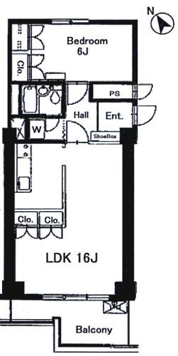 メゾンサンシャイン(1LDK/11階)の間取り写真