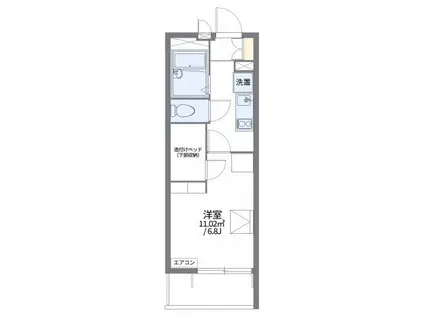 レオパレスシャルマンII(1K/2階)の間取り写真