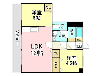 波多野ハイツ(2LDK/1階)の間取り写真