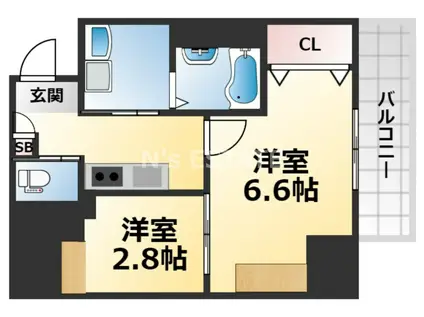 NM・SOIXANTE-UN(2K/4階)の間取り写真