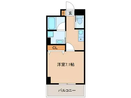 LUNA長町駅前(1K/8階)の間取り写真