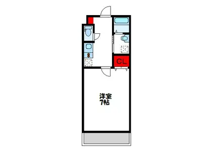 アーフリーミIII(1K/1階)の間取り写真