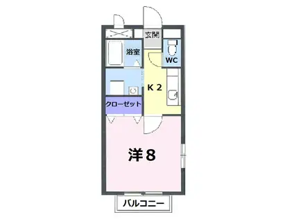 天神ヒルズA(1K/1階)の間取り写真