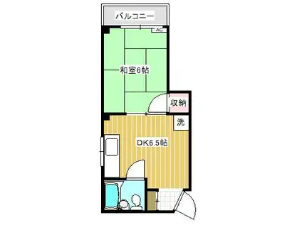 尾橋ビル(1DK/3階)の間取り写真