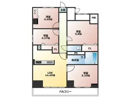 TOMOEビル(4LDK/4階)の間取り写真