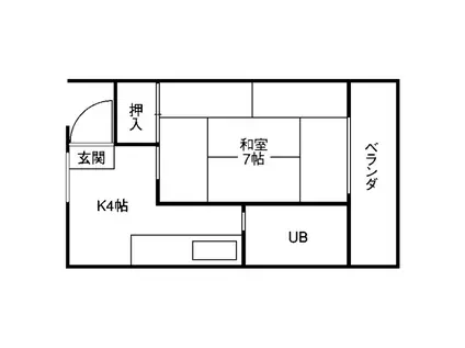 ベラカーサ二万堂(1K/2階)の間取り写真