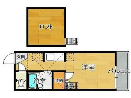 エクセレント音無(ワンルーム/2階)の間取り写真