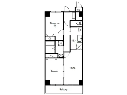 ウイングII(2LDK/3階)の間取り写真