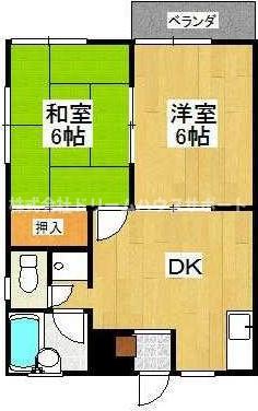 リバティ池田(2DK/1階)の間取り写真