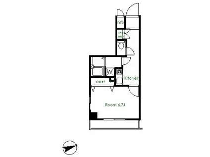 シーガルハイツ入谷壱番館(1DK/2階)の間取り写真