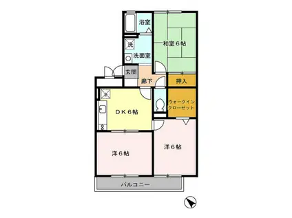 シャネルI&S(3DK/2階)の間取り写真