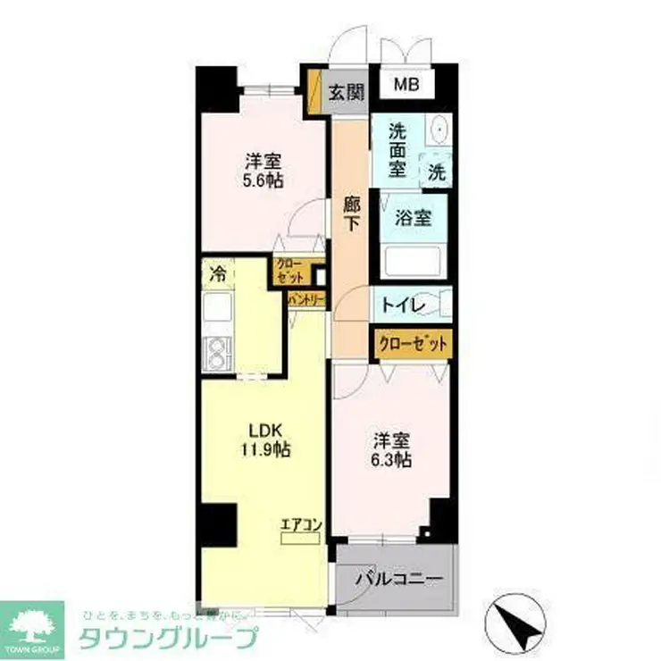 グリーンヒルズ 3階階 間取り