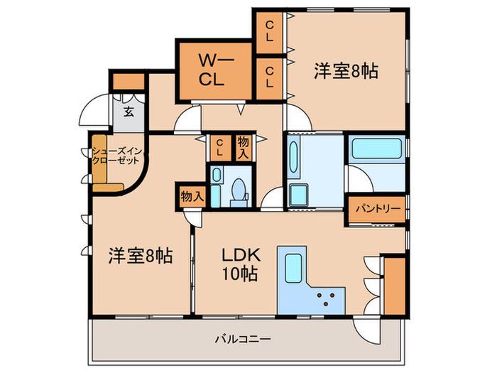 リブリ・櫻泉学園(2LDK/1階)の間取り写真