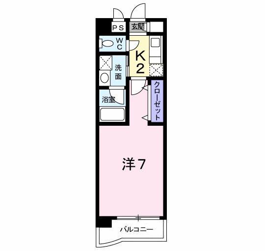 プレンティ II(1K/2階)の間取り写真