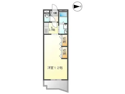 タウンロイヤル(1K/3階)の間取り写真