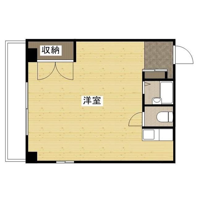 ハイツ陽光(ワンルーム/2階)の間取り写真