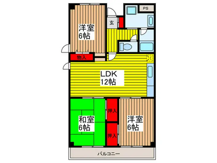 リバーサイド山下 1階階 間取り
