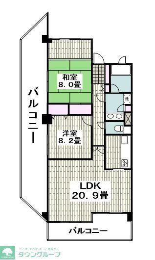 ライオンズヒルズ鎌倉山(2LDK/1階)の間取り写真