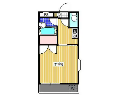 三栄ハイツII(1K/3階)の間取り写真