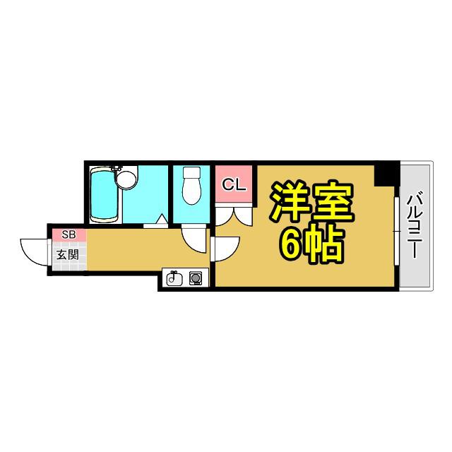 リバティ都島(1K/5階)の間取り写真