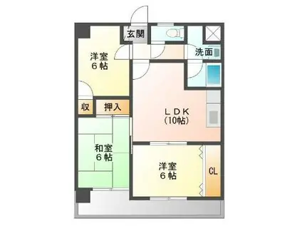 サンシャトー(3LDK/2階)の間取り写真