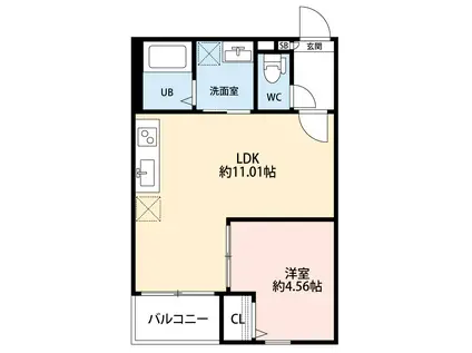 JACK HARISAKI I(1LDK/3階)の間取り写真