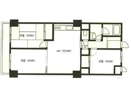 クレール綱島(3LDK/6階)の間取り写真