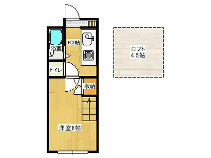 ヴィレッヂワタカベ(1K/1階)の間取り写真