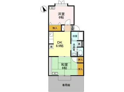 ロイヤルクレスト(2DK/1階)の間取り写真