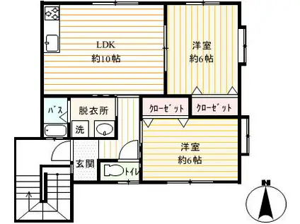 アイビー宮崎(2LDK/2階)の間取り写真