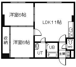 MSピエース(2LDK/3階)の間取り写真