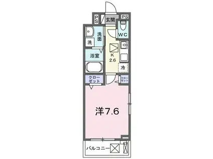 BOSCATO P(1K/1階)の間取り写真