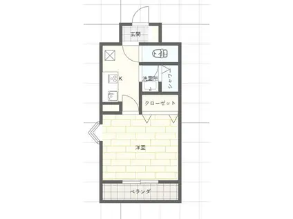 ベルトピア飾磨(1K/5階)の間取り写真