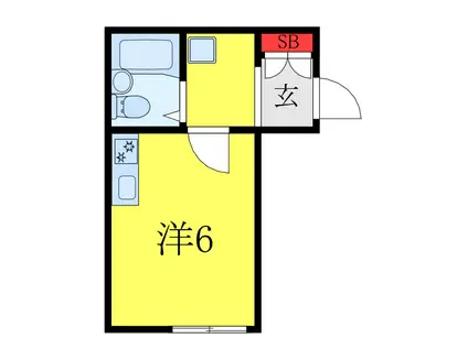 赤羽台ヒルズ(ワンルーム/2階)の間取り写真