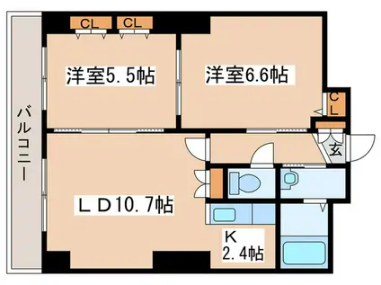 フォルテ(2LDK/8階)の間取り写真