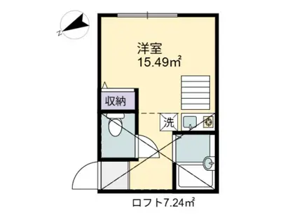 G・Aヒルズ川崎・南加瀬(ワンルーム/2階)の間取り写真