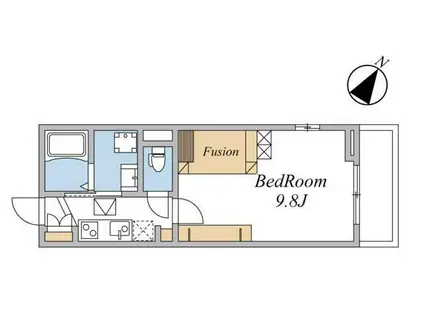 ウィンドテラス大久保II(1K/1階)の間取り写真