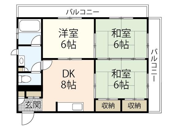 久都内マンション(3DK/2階)の間取り写真