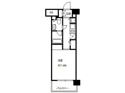 ニューシティアパートメンツ亀戸(1K/2階)の間取り写真