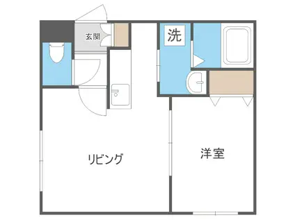 FOREST PARK 南郷13(1DK/2階)の間取り写真