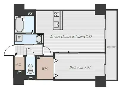 フォレストテラス(1LDK/4階)の間取り写真
