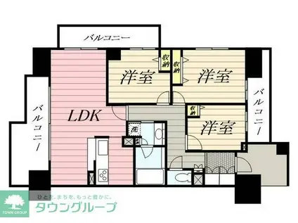 HF辻堂レジデンス(3LDK/12階)の間取り写真