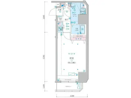 GENOVIA渋谷笹塚SKYGARDEN(1K/4階)の間取り写真