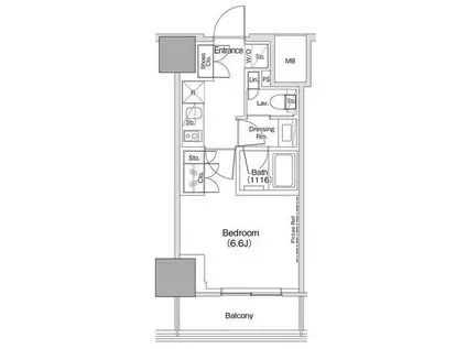 ザ・パークハビオ荏原中延駅前(1K/4階)の間取り写真