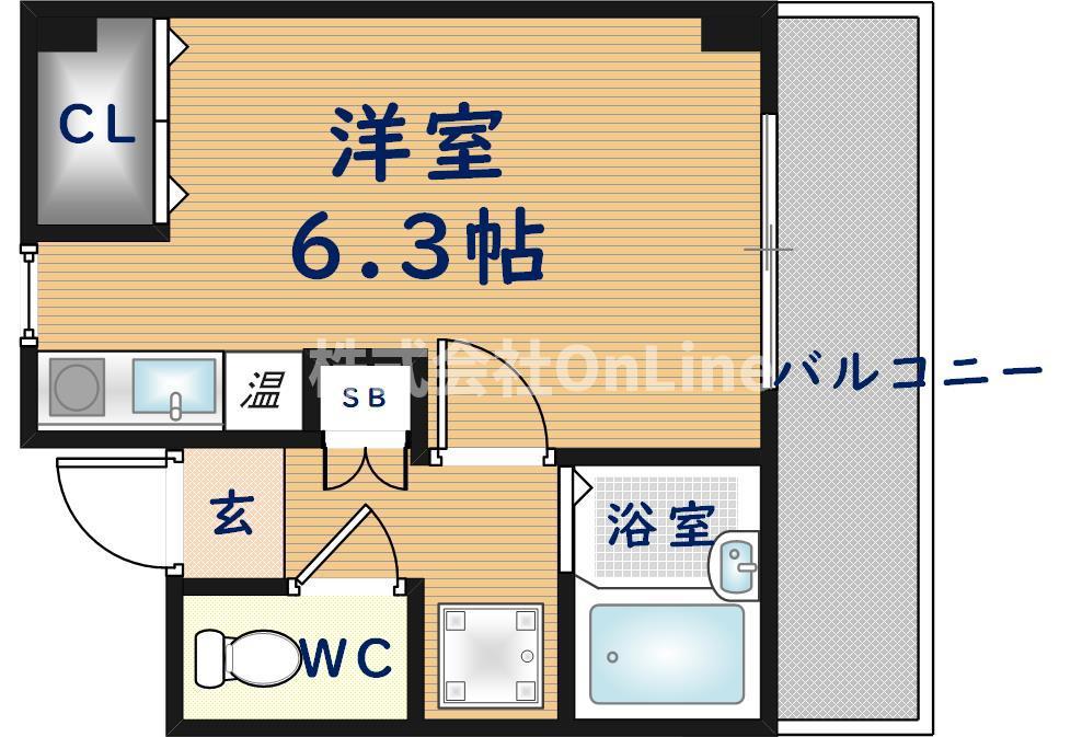 ダイヤモンドパレス(ワンルーム/2階)の間取り写真