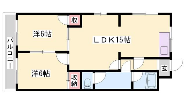 グランコート滝野(3DK/3階)の間取り写真