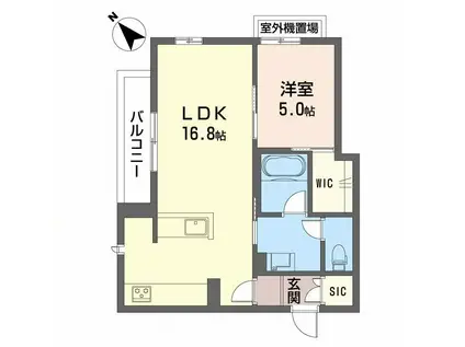 シャーメゾンDAIII(1LDK/2階)の間取り写真