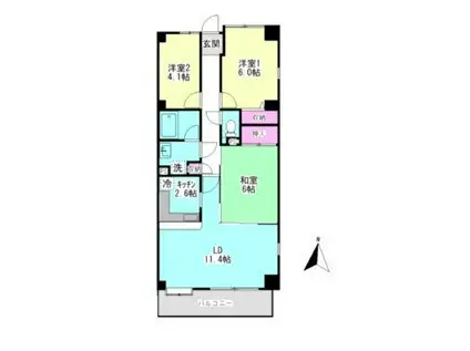 RIS中央林間I(3LDK/2階)の間取り写真