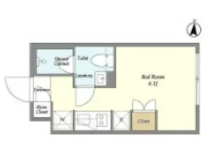 ガーデンレジデンス恵比寿(ワンルーム/1階)の間取り写真